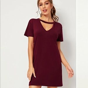 Cute maroon shirt-dress!